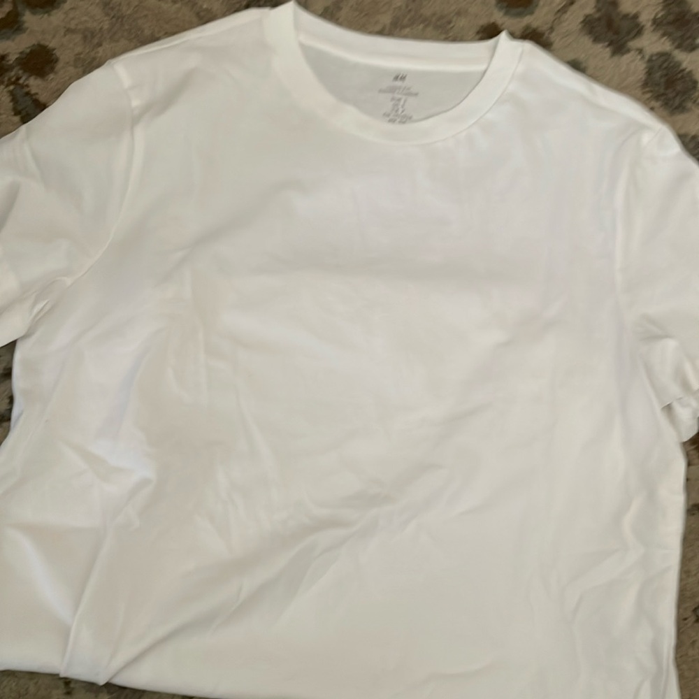 H&M white Long Fit T-Shirt